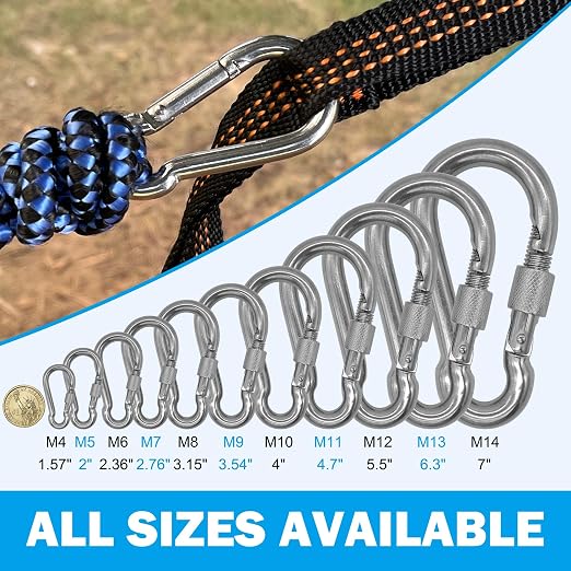 304 Stainless Steel Carabiners -2 inch Heavy Duty, Durable & Rust-Free Clips - Image 6