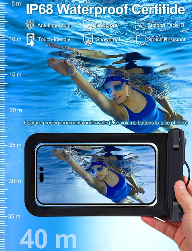 Famoby Up to 8.3" 8 Pack Multicolor Universal Waterproof Phone Pouch, Large - Image 4