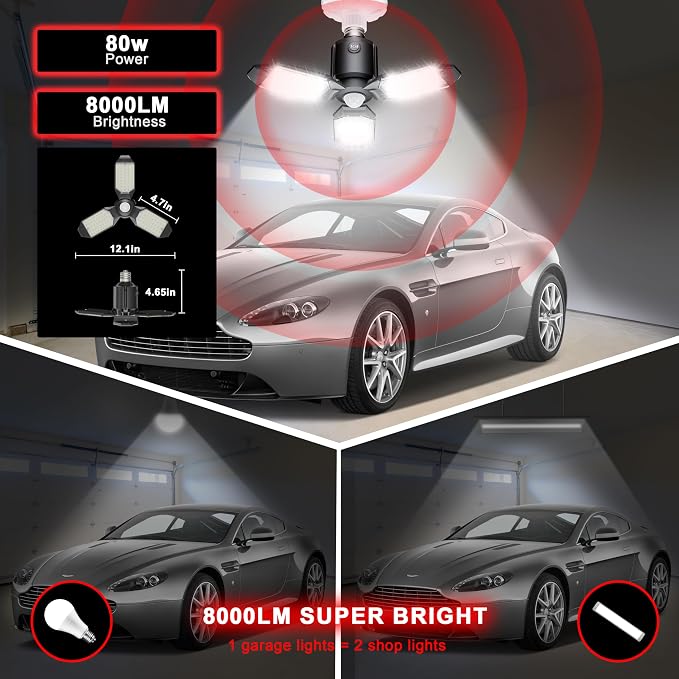 Motion Sensor Garage Light, 80W Garage Lights Ceiling Led Motion Activated - Image 4