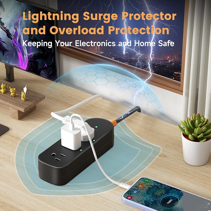 Outdoor Surge Protector Waterproof Power Strip Weatherproof 10 FT Extension - Image 4