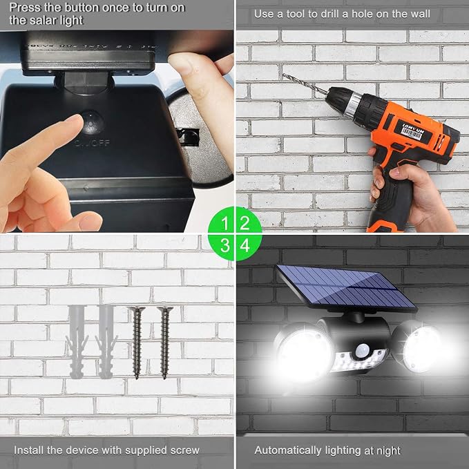 Solar Lights Outdoor, Motion Sensor Security Lights Solar Wall Lights - Image 5