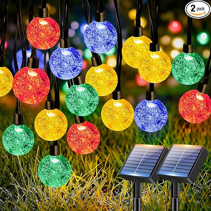btfarm 2 Pack Solar String Lights Outdoor Waterproof, Total 98 FT 100 LED Solar by btfarmdecorativelighting