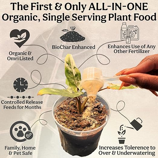 The All-in-One Complete Organic Plant Food, Indoor Plant Food for Houseplants, Organic Fertilizer for Vegetable Gardens, 1lb = 25 Formulated Servings Feeds 50 gal Instantly and Slow Release