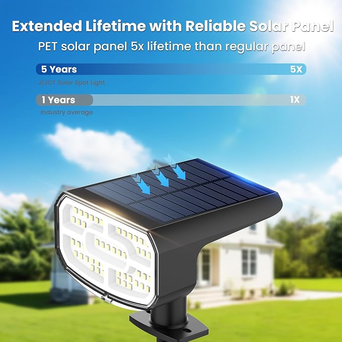 Solar Lights Outdoor Waterproof IP65, Super Bright LED, 6500K 2 Lighting Modes - Image 8
