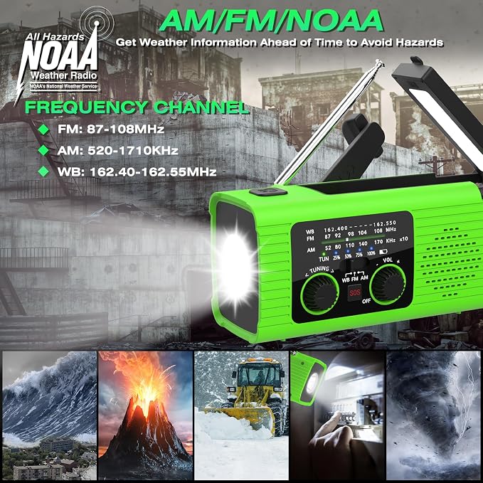 NITIGO Radios for Emergency, Reading Lamp, Flashlight, SOS Alarm, Headphone - Image 2
