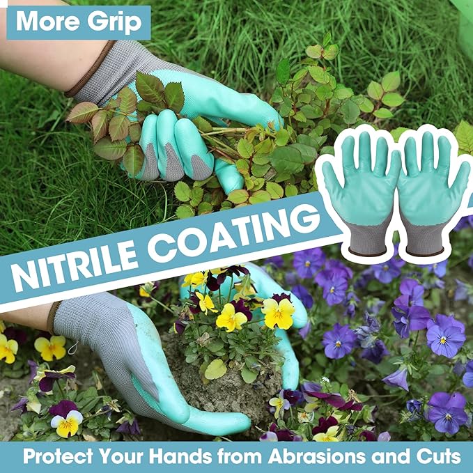 WORKPRO Aluminum Garden Tool Set, 4PCS Heavy Duty Hand Garden Tools with Box Include Trowel, Rake, Pruner, Garden Gloves, Garden Gifts