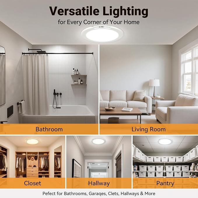 Rechargeable Ceiling Light, No Wiring Battery Operated Ceiling Lights - Image 7