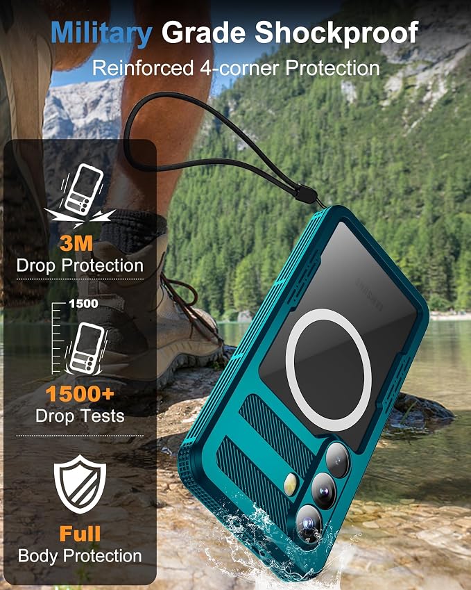 for Samsung Galaxy S26 Waterproof Case, Magnetic Heavy Duty Military Grade - Image 4