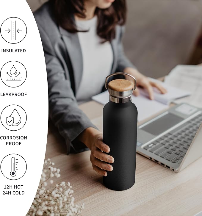 Bambaw 16 oz Stainless Steel Water Bottle, Metal Water Bottle Insulated - Image 3