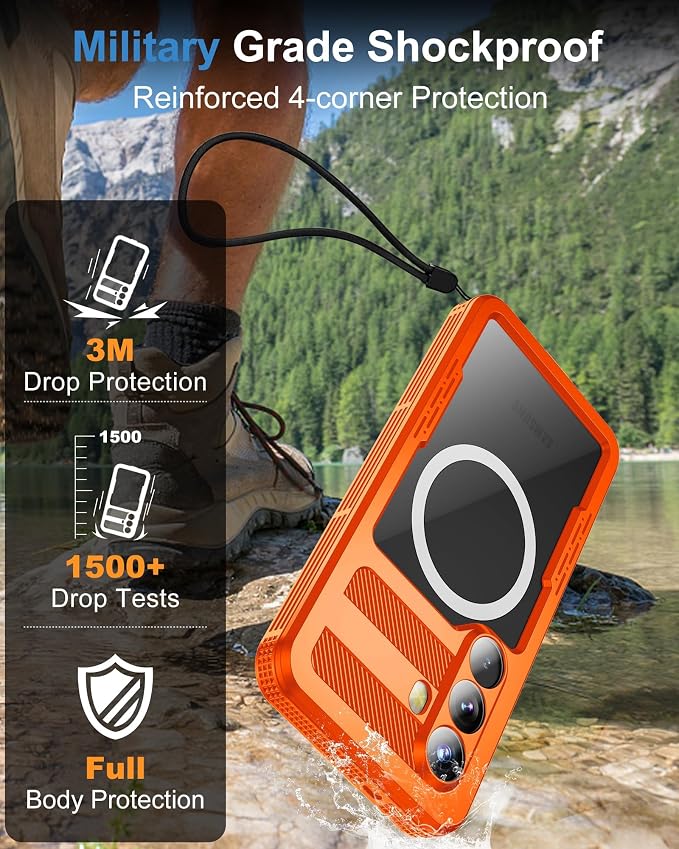 for Samsung Galaxy S26 Waterproof Case, Magnetic Heavy Duty Military Grade - Image 4