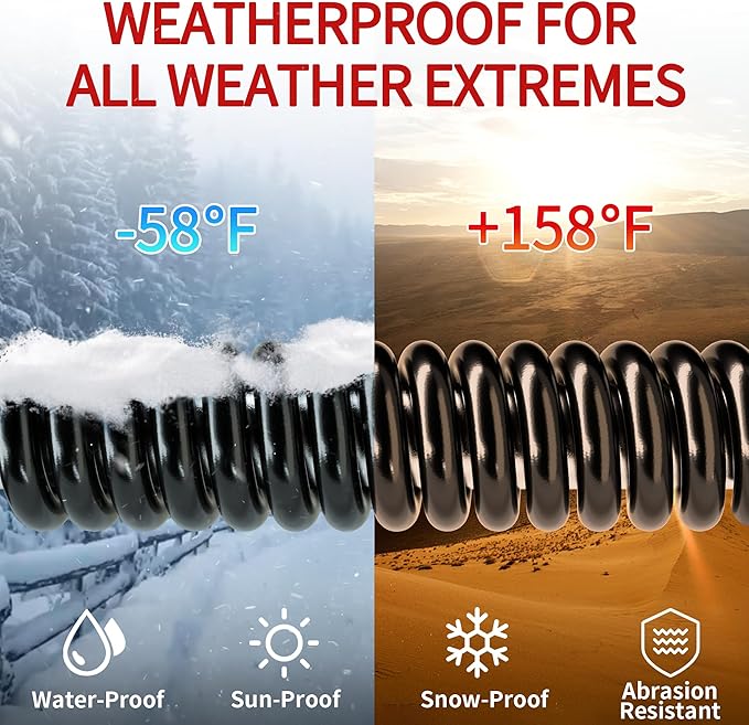 50 FT 10 Gauge Extension Cord Outdoor, Heavy Duty Weatherproof & Flame - Image 5
