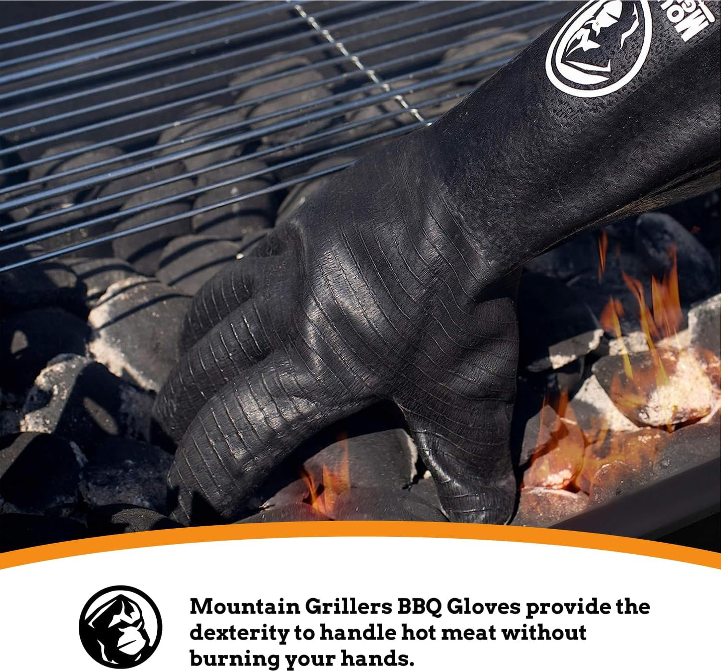 Mountain Grillers Extreme Heat Resistant Gloves for Grill BBQ High Temperature Fire Pit Gloves Barbecue Cooking, Smoker, Oven, Fryer, Grilling Waterproof, Fireproof Oil Resistant Neoprene Coating 18in