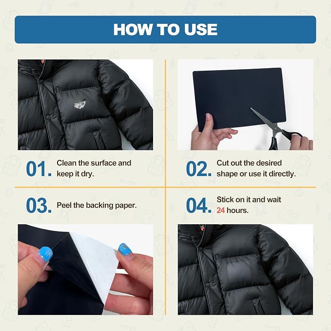 KING MOUNTAIN Self Adhesive Nylon Fabric Repair Patch, 9×11 Inches 4 Pcs - Image 5