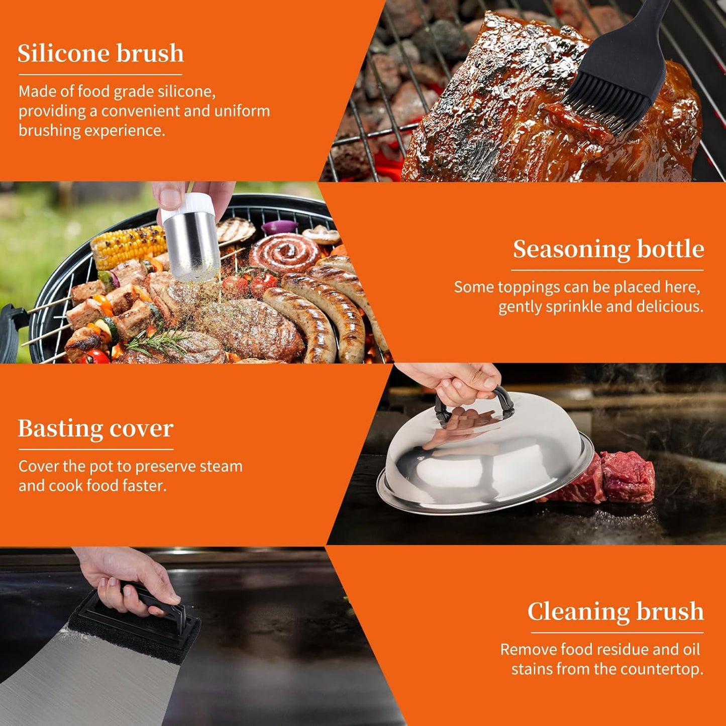 Griddle Accessories Kit,35 PCS BBQ Accessories for Blackstone and Camp Chef,Stainless Steel Flat Top Grill Accessories with Carry Bag,Griddle Dome Spatula Set with Burger Press for Outdoor