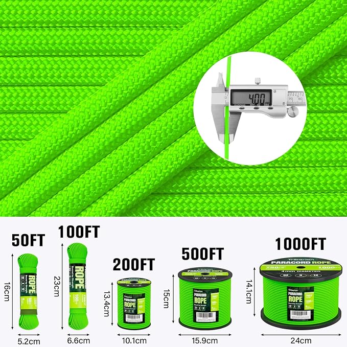 Paracord Rope 750 lb - 1000ft 5/32" Parachute Cord 4MM 12-Strand para Cord - - Image 5