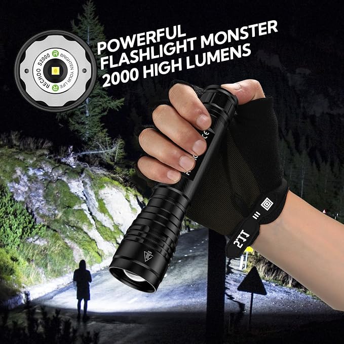 RECHOO S2000 LED Flashlight High Lumens, Super Bright, Mid-Size Tactical - Image 7