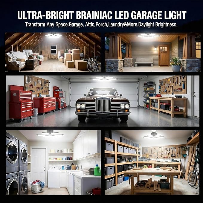 BRAINIAC 100W LED Garage Lights, 10000LM Super Bright Shop Lights - Image 6