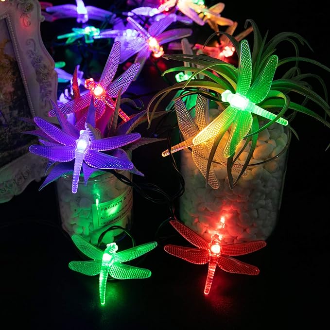 Dragonfly Solar String Lights Outdoor 25.6FT 30 LED Waterproof Solar Powered - Image 4