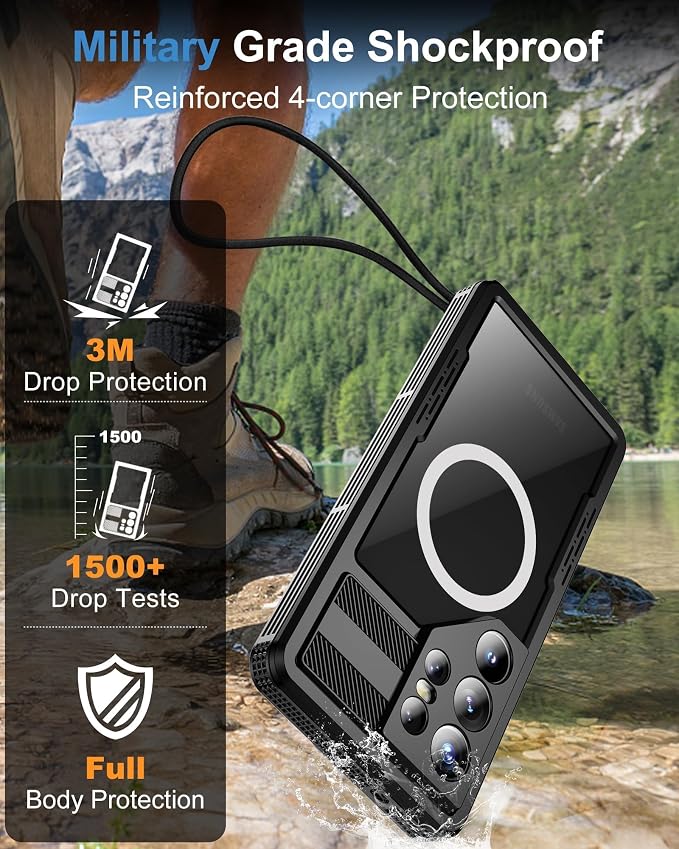 for Samsung Galaxy S26 Ultra Waterproof Case, Magnetic Heavy Duty Military - Image 4