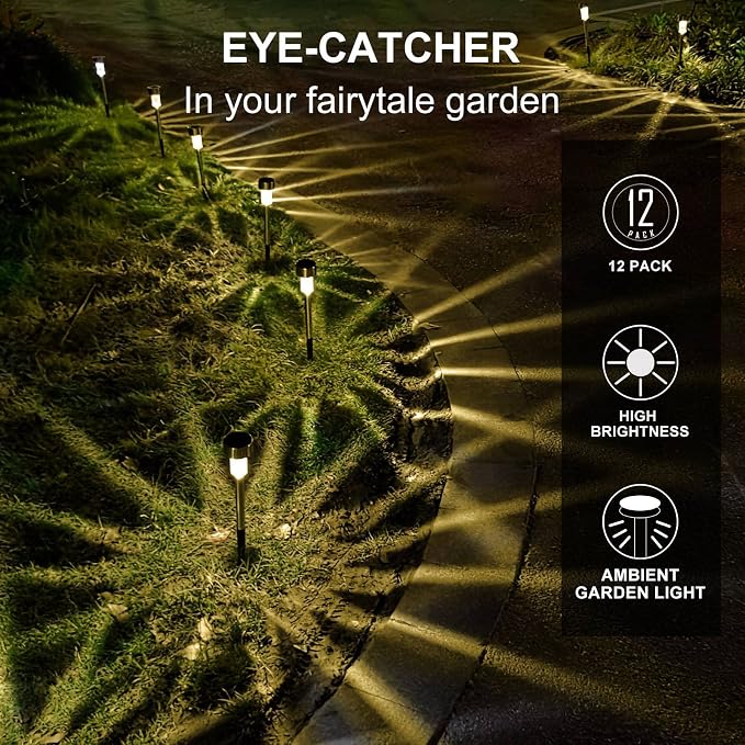Dream Master Solar Lights Outdoor Waterproof, Stainless Steel LED Landscape - Image 4