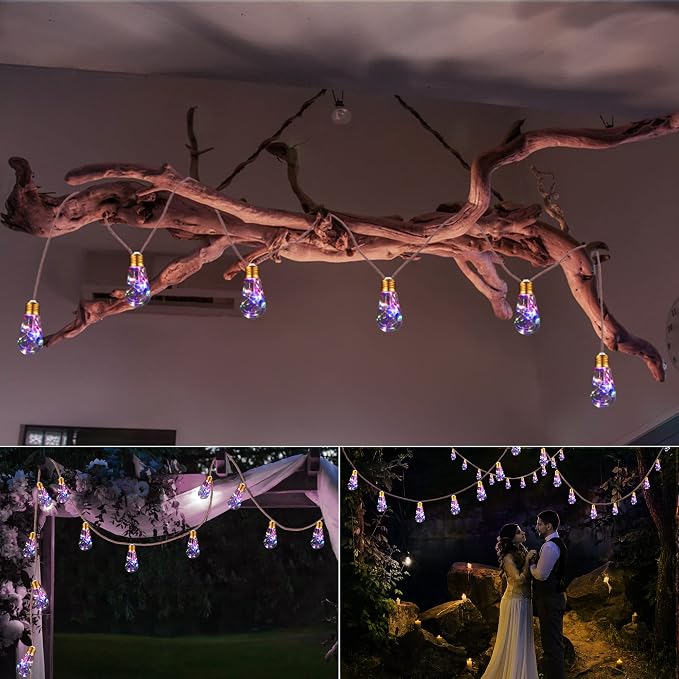 Solar Outdoor String Lights, 20Ft Vintage Rope Hemp Solar Patio Lights - Image 7