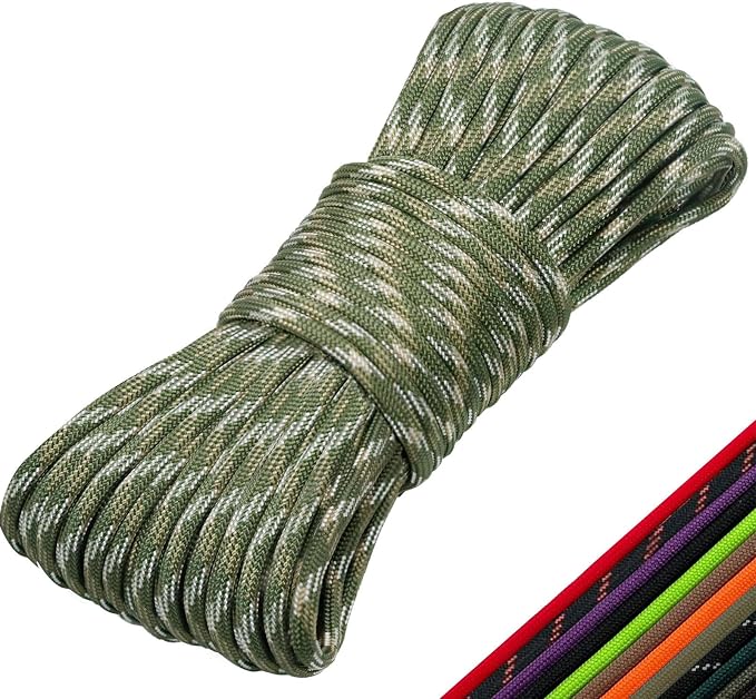 Paracord 550 Rope 100 Feet 5/32 Inch 7 Strand Type III Nylon Rope Parachute Cord by KOKKOYA