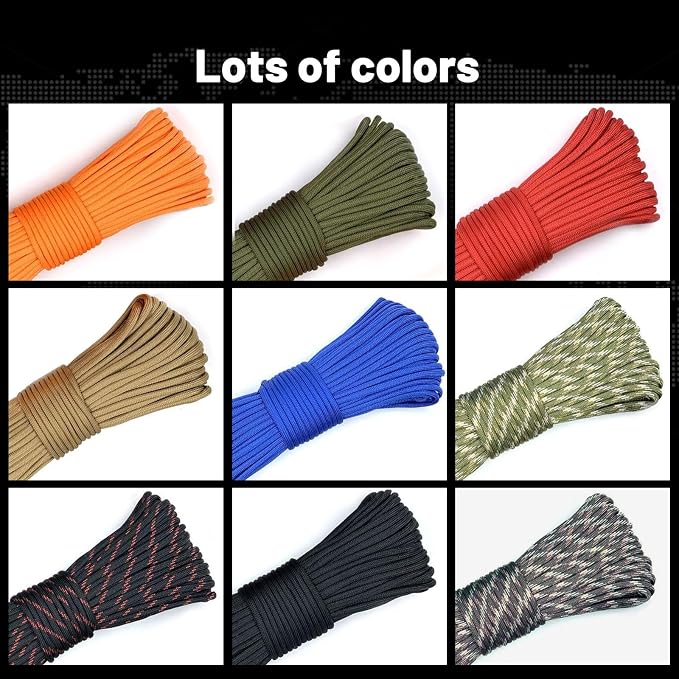 Paracord 550 Rope 100 Feet 5/32 Inch 7 Strand Type III Nylon Rope Parachute Cord - Image 4