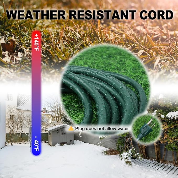 EP 75FT Green Outdoor Extension Cord, 16/3 SJTW Heavy Duty Waterproof, 3 Prong - Image 5