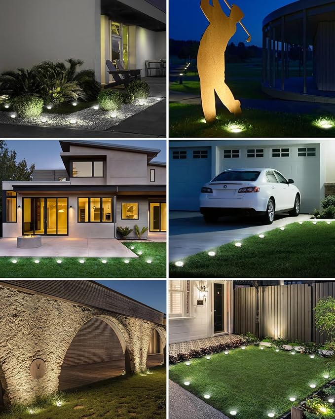 btfarm 24 Pack Solar Lights Outdoor, 8 LED Solar Ground Lights IP65 Waterproof - Image 7