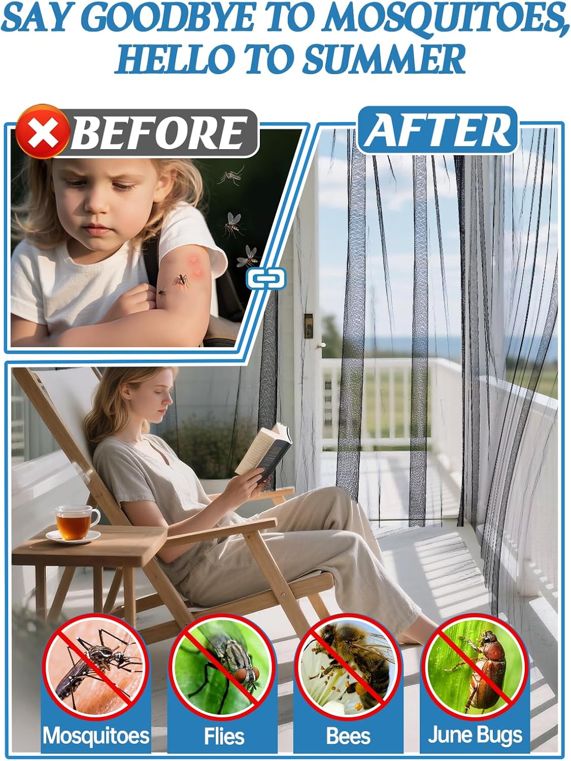 33x10ft Large Mosquito Net, Mesh Netting for Garden Skin and Plants Protection, Patio Bird Bug Screen, Black