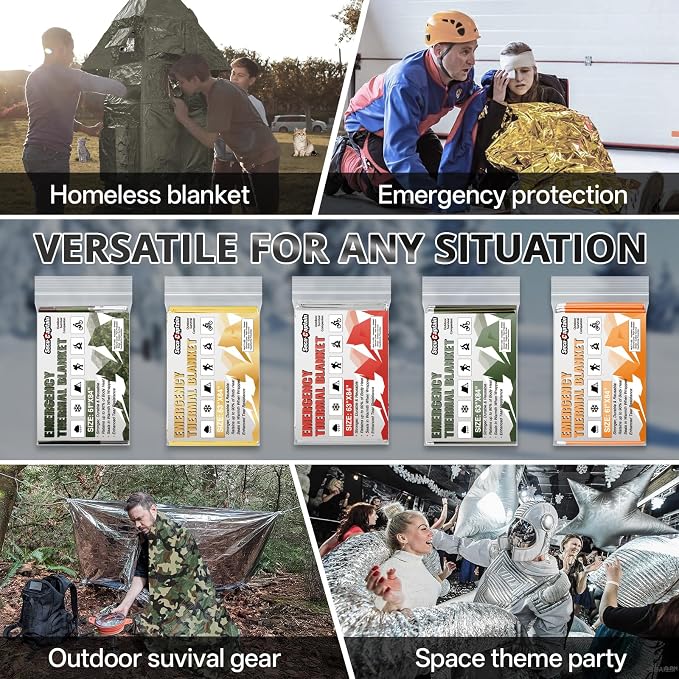 SecuCaptain Survival Emergency Thermal Blankets: Extra Large 84” x63” Space - Image 8