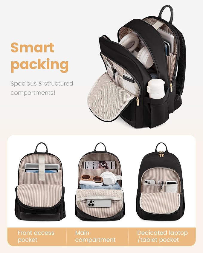 LOVEVOOK Laptop Backpack for Women, 15.6 Inch Waterproof Work Backpack - Image 2