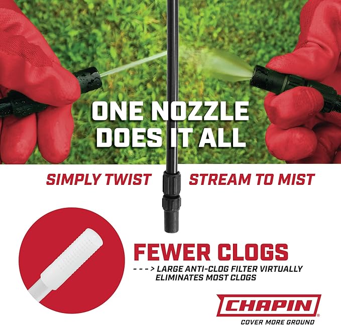 Chapin 20024: Value Pack, 2-Pack, 2-Gallon SureSpray Lawn and Garden Poly Tank Sprayer with Anti-Clog Filter for Yard, Lawn, Weeds, and Plants, Translucent White