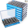 Junkin 6 Pack 3700 Fishing Tackle Boxes Waterproof, Large Blue Lure Organizer by Junkin