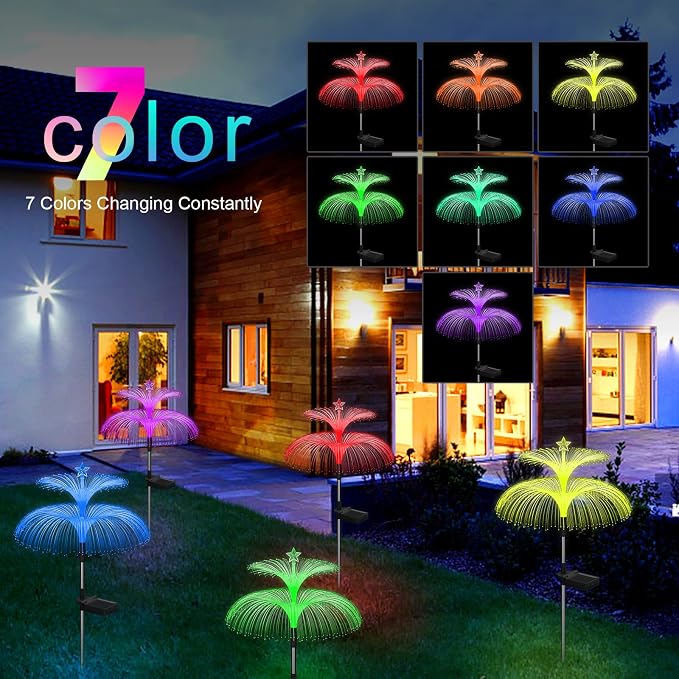 Weepong Solar Garden Lights 3 Pack New Upgraded Solar Lights Outdoor Waterproof - Image 2