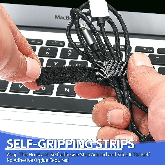 1/2In x 500Ft Reusable Cable Ties Hook and Loop Roll | Tie Down Straps - Image 4