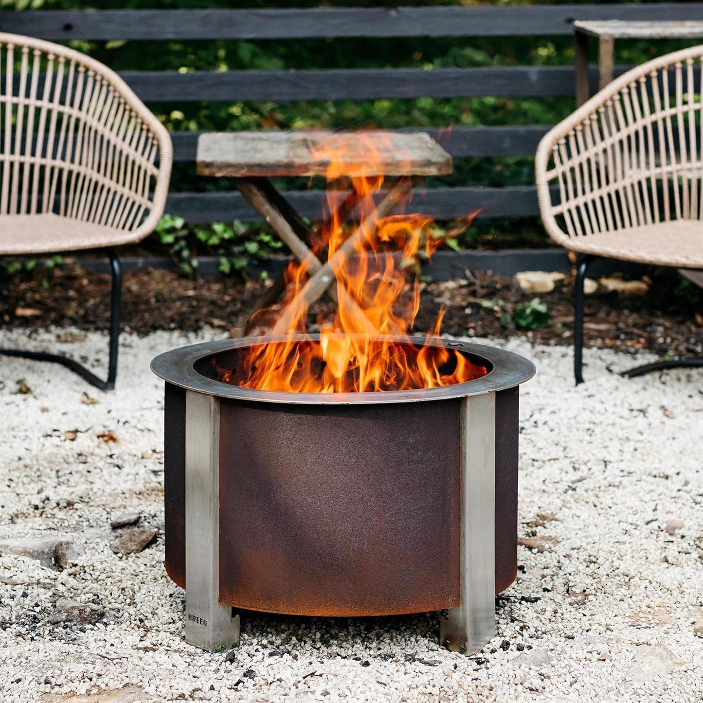 Breeo Smokeless Fire Pit (X Series 19, Corten Steel) | 22.1 inch Smokeless Fire Pit for Outside | 47 Pounds | Ideal for Families | Compatible with Wide Range of Breeo Accessories