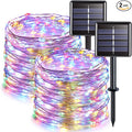 JMEXSUSS 2 Pack Solar Christmas Lights Outdoor Waterproof, Each 33FT 100 LED by JMEXSUSS