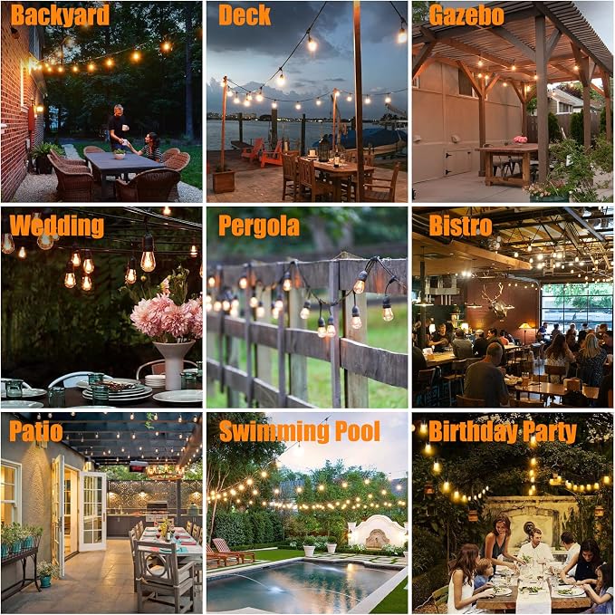 Achin Outdoor String Lights 150 Feet LED Waterproof Patio Lights - Image 6