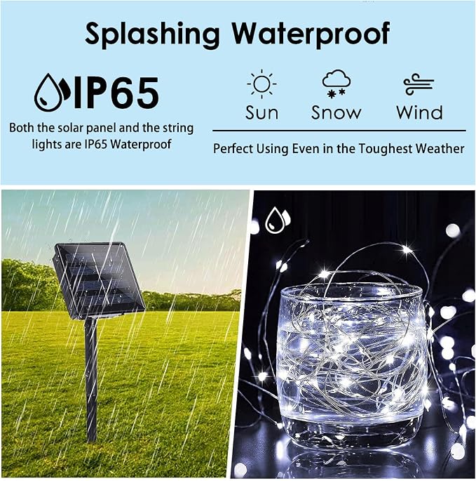 Solar String Lights for Outside, 3 Pack Total 120FT 300 LED Solar Garden - Image 5