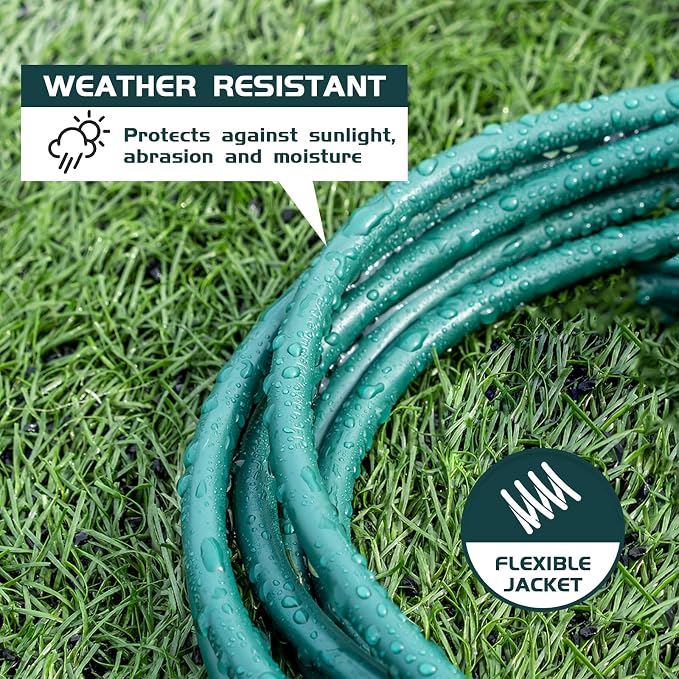 10FT Outdoor Extension Cord-16/3 SJTW Durable Green Extension Cord - Image 4