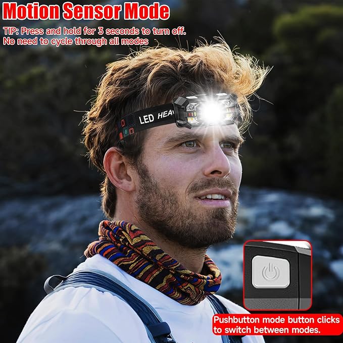 Headlamp Rechargeable 90Pack, 3000 Lumen Ultra-Light Bright Headlamp Flashlight - Image 4