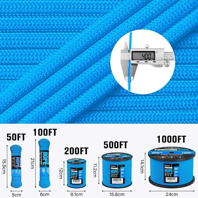 Paracord Rope 550 lb - 1000ft 5/32" Parachute Cord 4MM 7-Strand para Cord - - Image 5