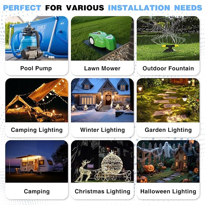 Flemoon Outdoor Extension Cord Waterproof Cover, Weatherproof Electrical - Image 9