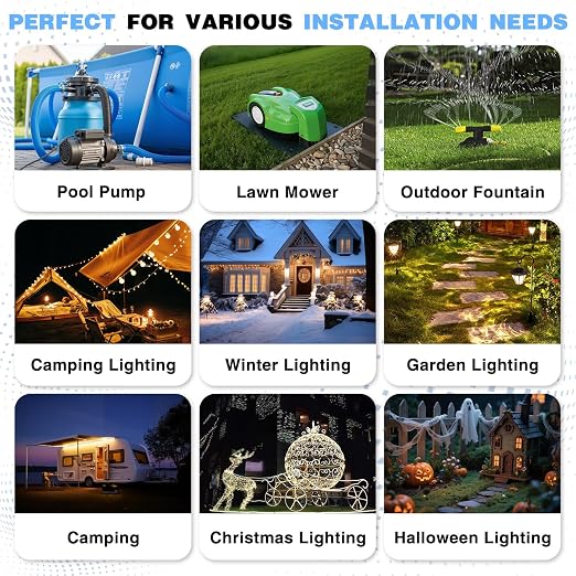 Flemoon Medium Outdoor Electrical Box, IP54 Waterproof Extension Cord Cover w/6 - Image 9
