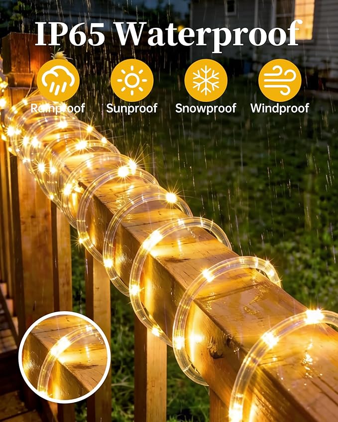 MERRIMAX M Solar Rope Lights Outdoor, 72FT 200LED Solar String Lights - Image 2