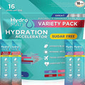Electrolyte Powder Sugar-Free Hydration Packets Variety Pack HydroMATE 16 Sticks by HydroMATE