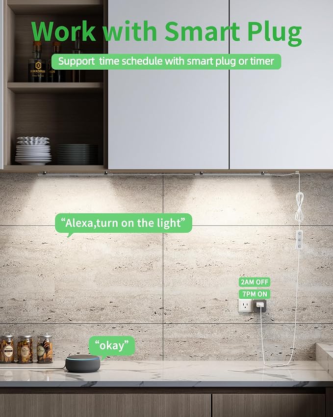 Under Cabinet Lighting Plug-in, Dimmable Under Counter Lights - Image 3
