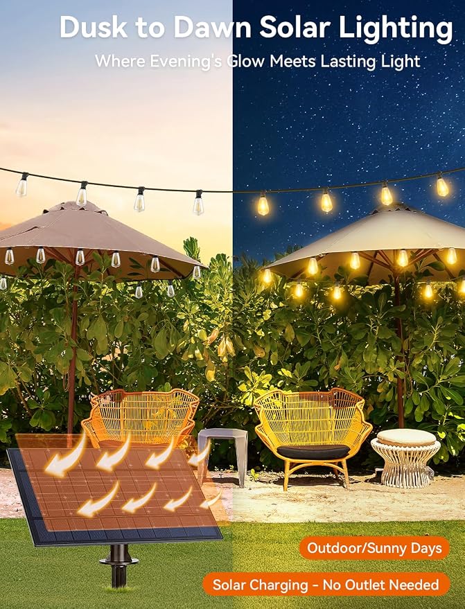 Brightever 150FT Solar String Lights Outdoor Waterproof - Image 6