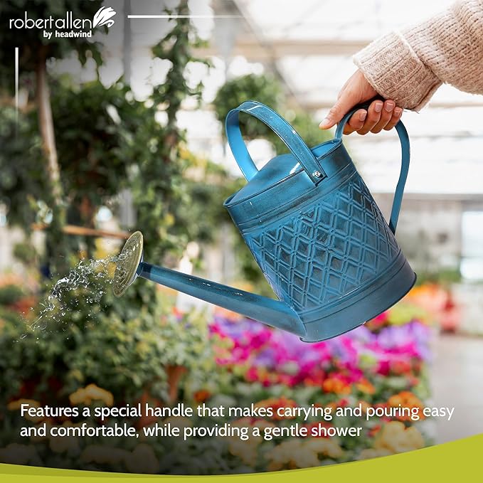 Robert Allen Home & Garden MPT01503 Robert Allen MPT011503 Wexley Metal, 2 Gallon, Mountain Waves 5 Gallon Watering can, 2 gal